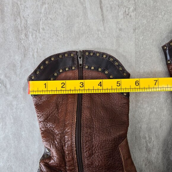 Matisse Western Cowgirl Boots Brown Leather Block Heel Victorian Pointed Booties - Picture 11 of 14